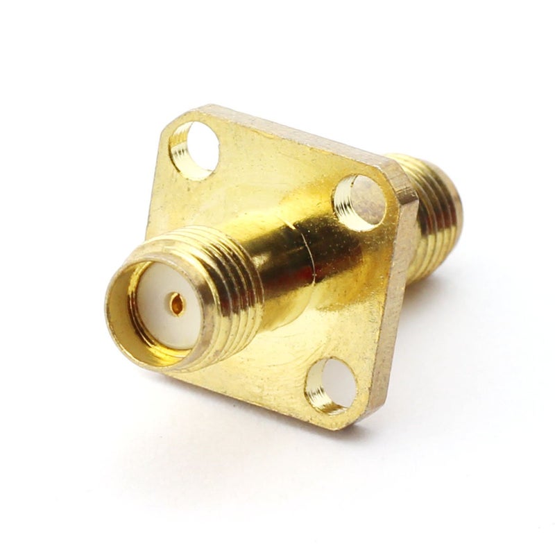 Maxmoral ماكس مورال 2 قطع موصل SMA أنثوي إلى SMA أنثوي مع فلانج 4 ثقوب محول RF كواكسيال - Image 3
